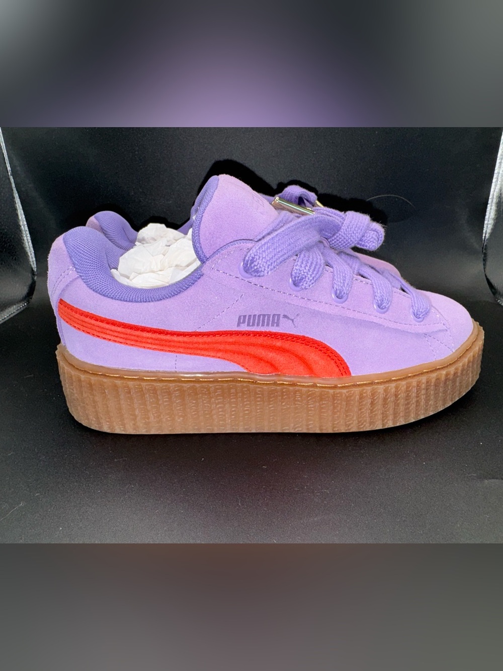 Puma Fenty Creeper Lavender Purple Platform Sneakers Sz 6.5 Rihanna Suede Neon - Picture 4 of 16